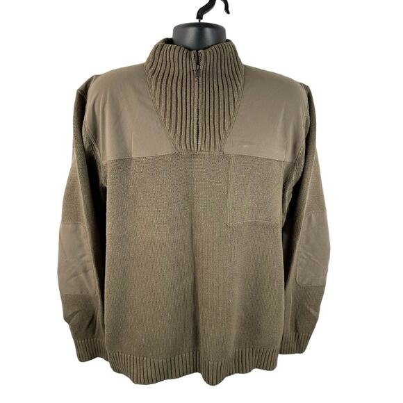 Duluth Trading Co Brigadier Mock Neck Sweater Knit Cotton Wool Brown Size Large - Picture 1 of 10